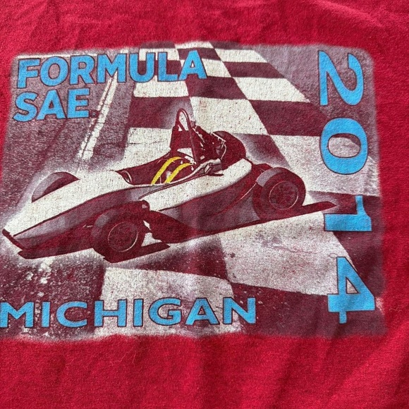 Red vintage 90s Formula One Michigan t-shirt fashion #Vintage #FormulaOne - Picture 1 of 6